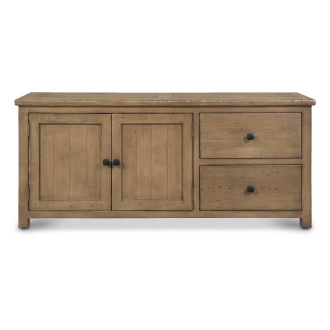 Buffet 2 Tiroirs Bois Marron 153x45x66cm