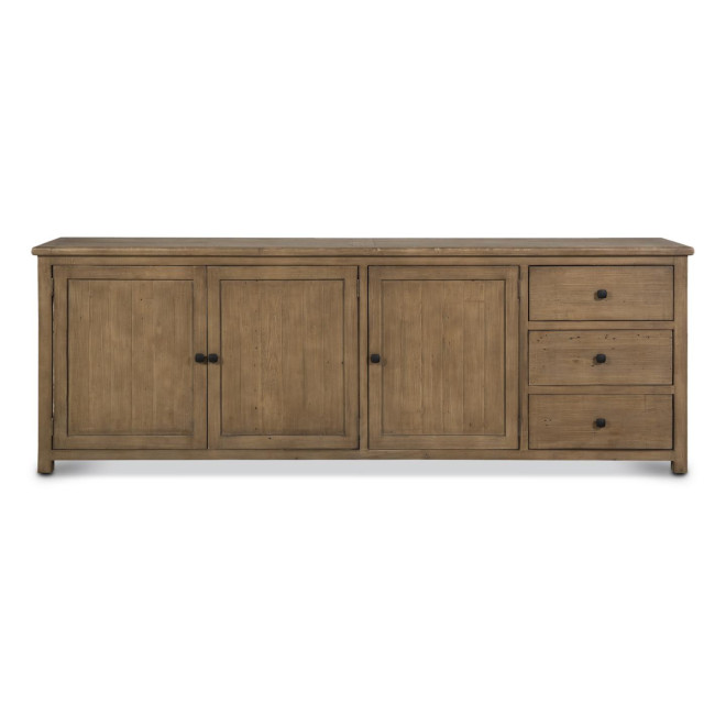 Truhe 3 Schubladen Holz Braun 240x45x85cm