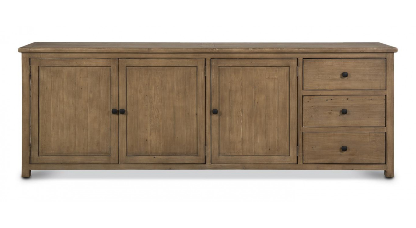 Truhe 3 Schubladen Holz Braun 240x45x85cm