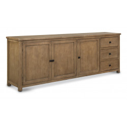 Truhe 3 Schubladen Holz Braun 240x45x85cm