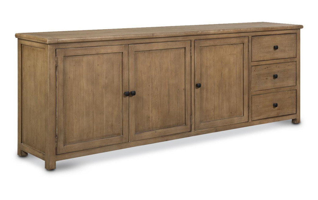 Truhe 3 Schubladen Holz Braun 240x45x85cm