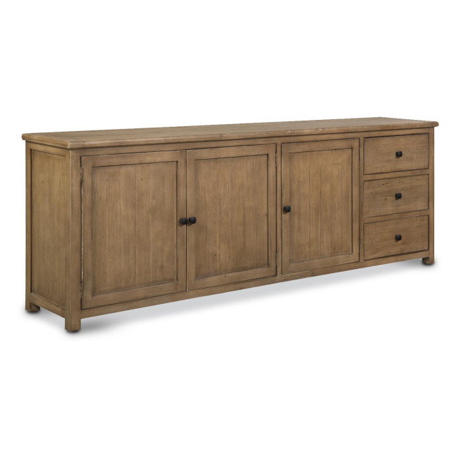 Truhe 3 Schubladen Holz Braun 240x45x85cm