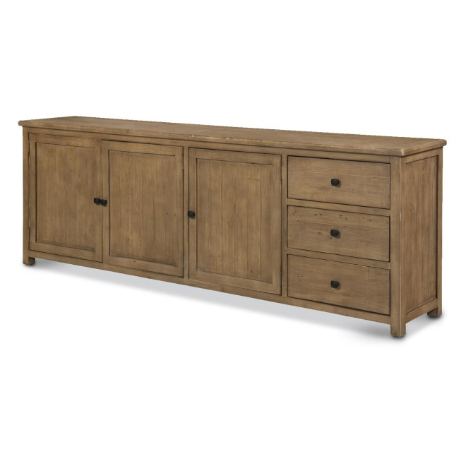 Truhe 3 Schubladen Holz Braun 240x45x85cm