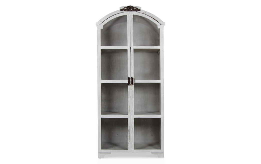 Vaisselier Bois Cerusé Blanc 85.5x42x185.5cm