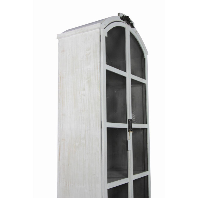 Geschirrschrank Holz Cerusé Weiß 85.5x42x185.5cm