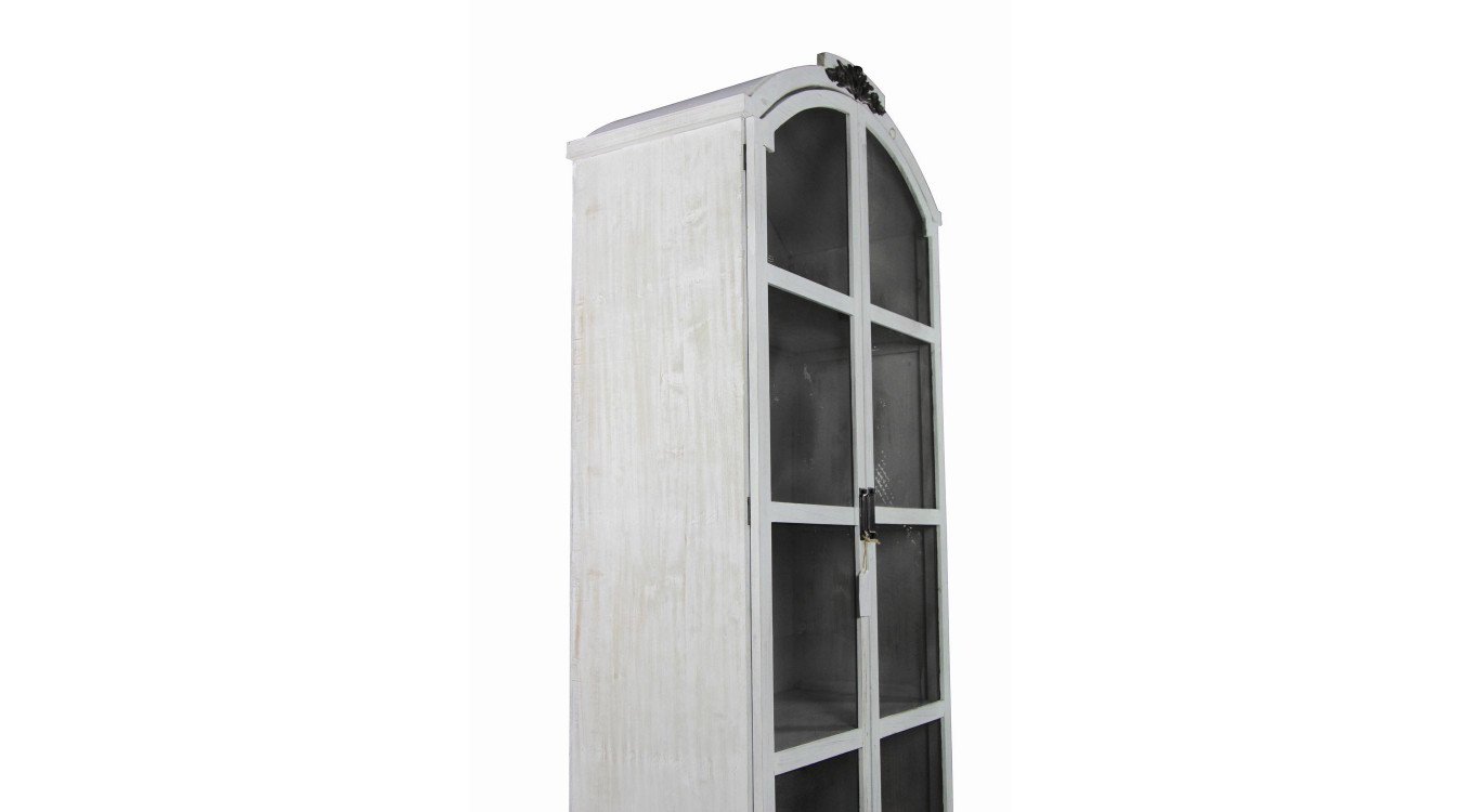 Geschirrschrank Holz Cerusé Weiß 85.5x42x185.5cm