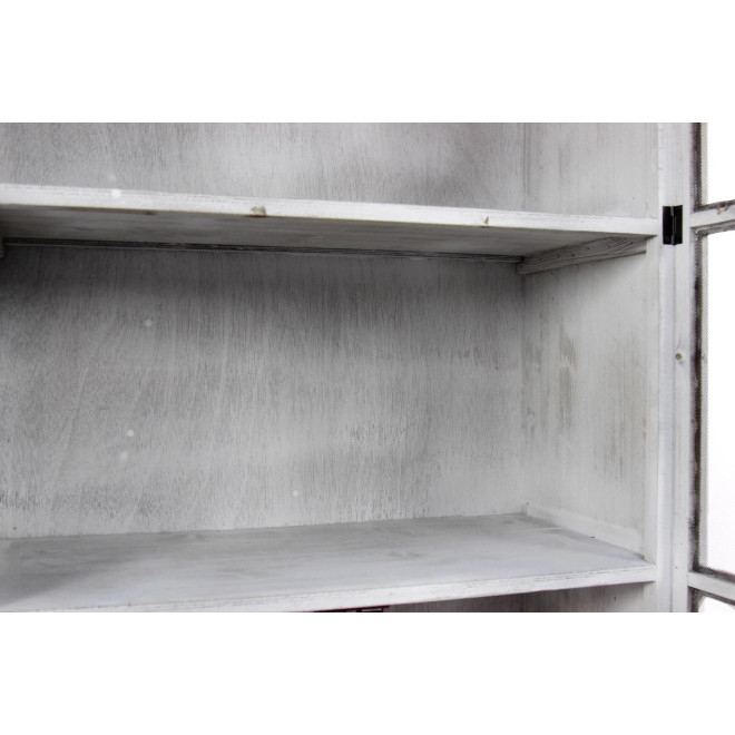 Geschirrschrank Holz Cerusé Weiß 85.5x42x185.5cm
