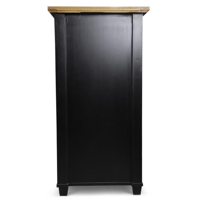 Bahut Grainetier 16 Tiroirs Bois Noir 100x49x95,5cm