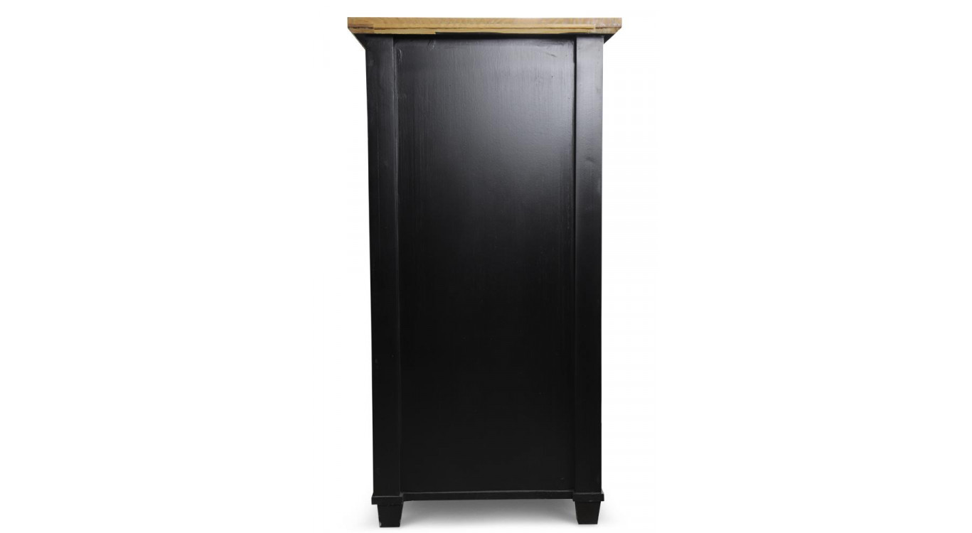 Bahut Grainetier 16 Tiroirs Bois Noir 100x49x95,5cm