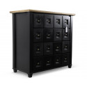 Credenza Grainetier 16 cassetti in legno nero 100x49x95.5cm