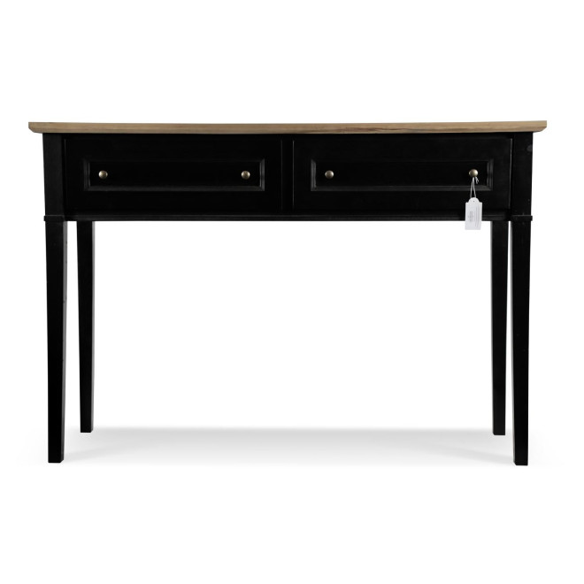Konsole mit 2 Schubladen Holz Schwarz 140x49x95,5cm