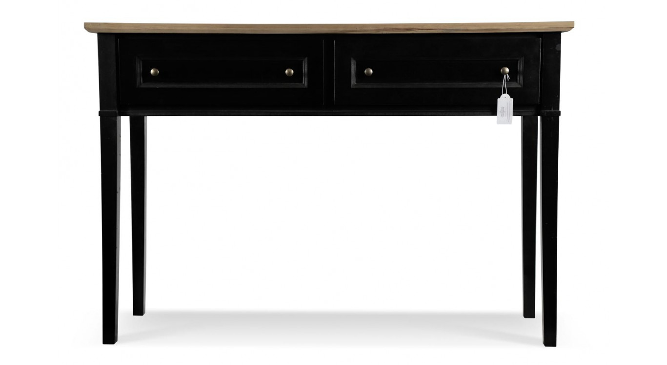 Konsole mit 2 Schubladen Holz Schwarz 140x49x95,5cm