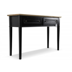 Konsole mit 2 Schubladen Holz Schwarz 140x49x95,5cm