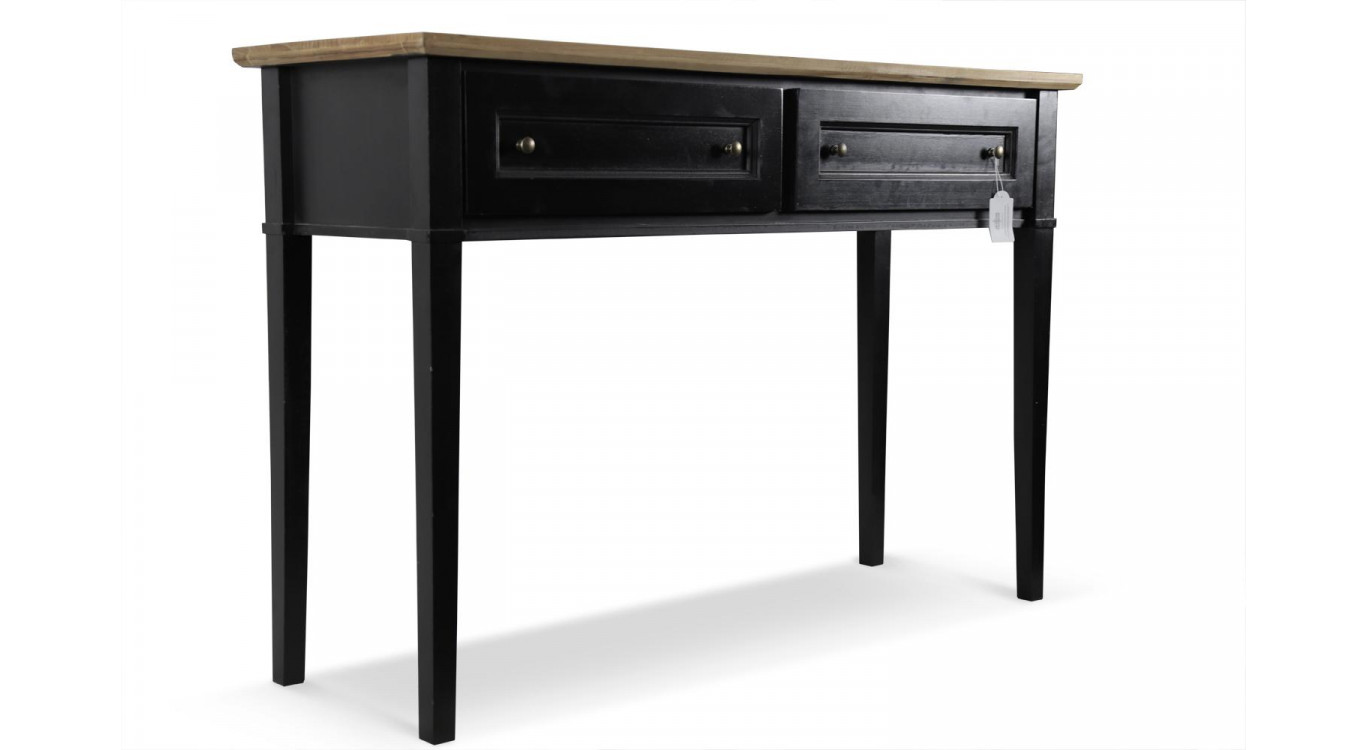 Konsole mit 2 Schubladen Holz Schwarz 140x49x95,5cm