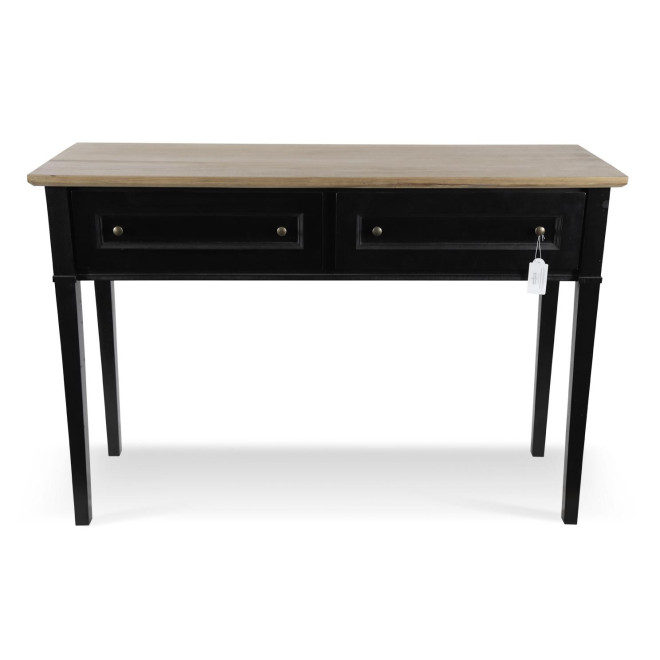 Konsole mit 2 Schubladen Holz Schwarz 140x49x95,5cm