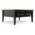 Niedriger Tisch mit 2 Schubladen Holz Schwarz 100x87x51cm