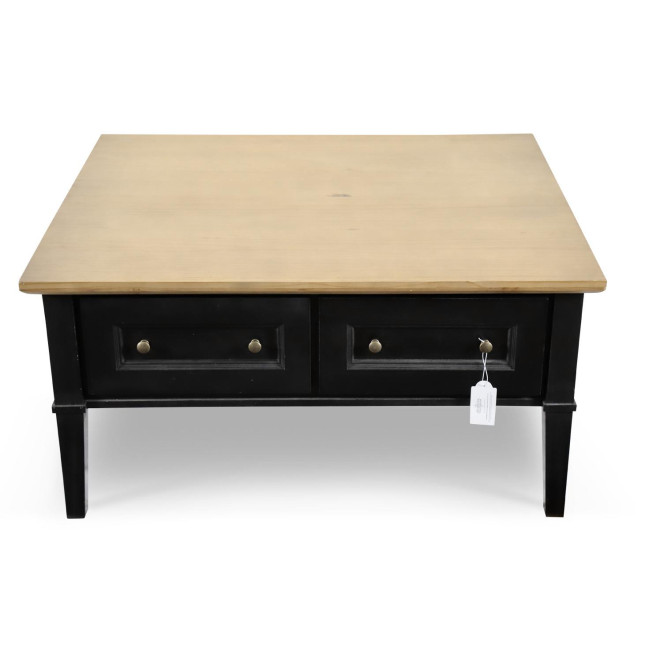 Niedriger Tisch mit 2 Schubladen Holz Schwarz 100x87x51cm