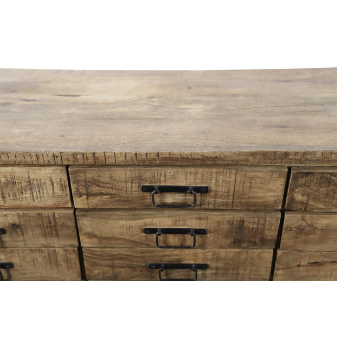 Bahut 15 Tiroirs Bois Marron 160x45x81cm