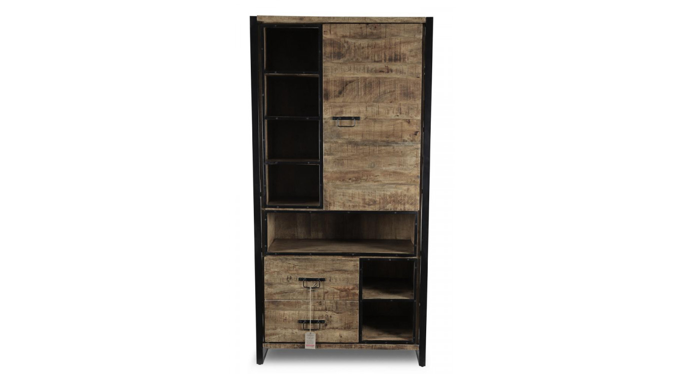 Anrichte mit 2 Schubladen Holz Braun 100x44x200,5cm