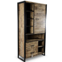 Credenza 2 cassetti in legno marrone 100x44x200.5cm