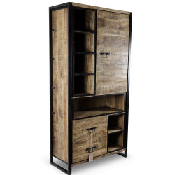 Buffet 2 Tiroirs Bois Marron 100x44x200.5cm