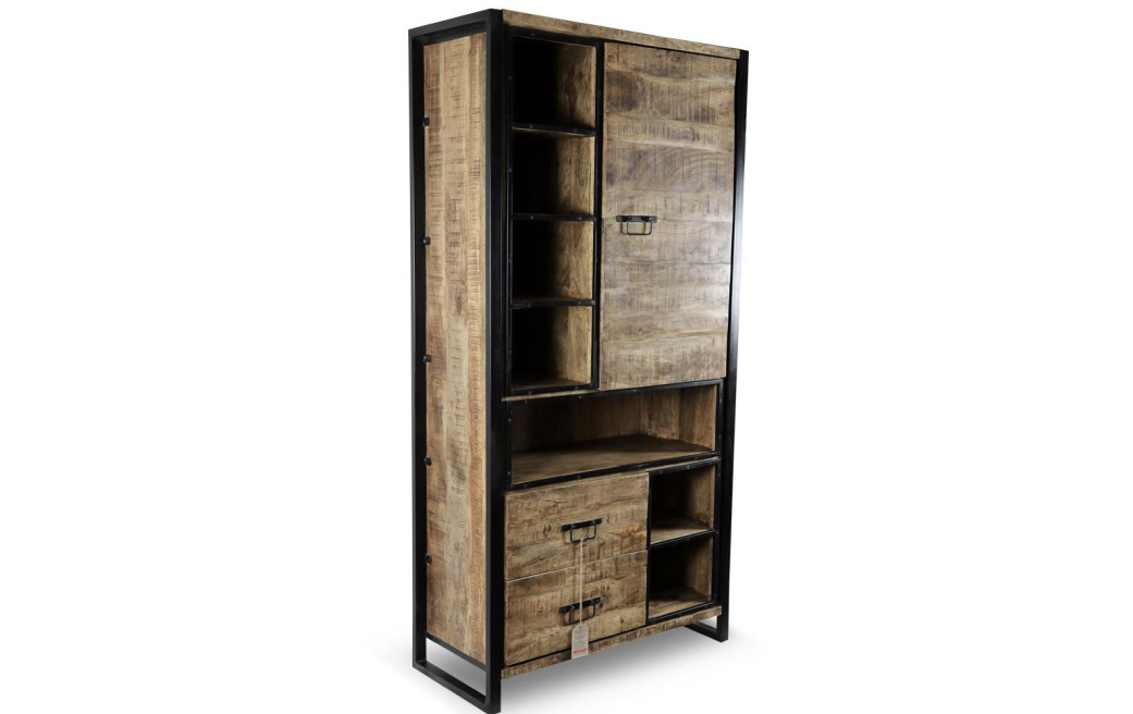 Anrichte mit 2 Schubladen Holz Braun 100x44x200,5cm