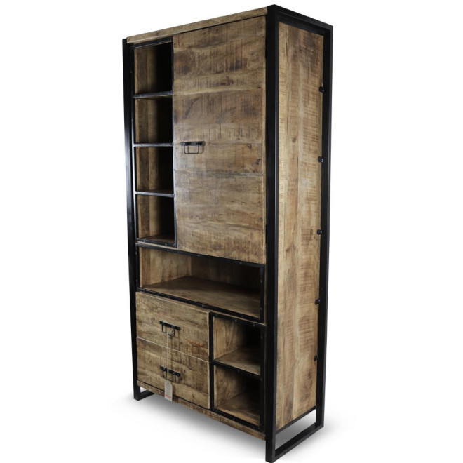 Anrichte mit 2 Schubladen Holz Braun 100x44x200,5cm
