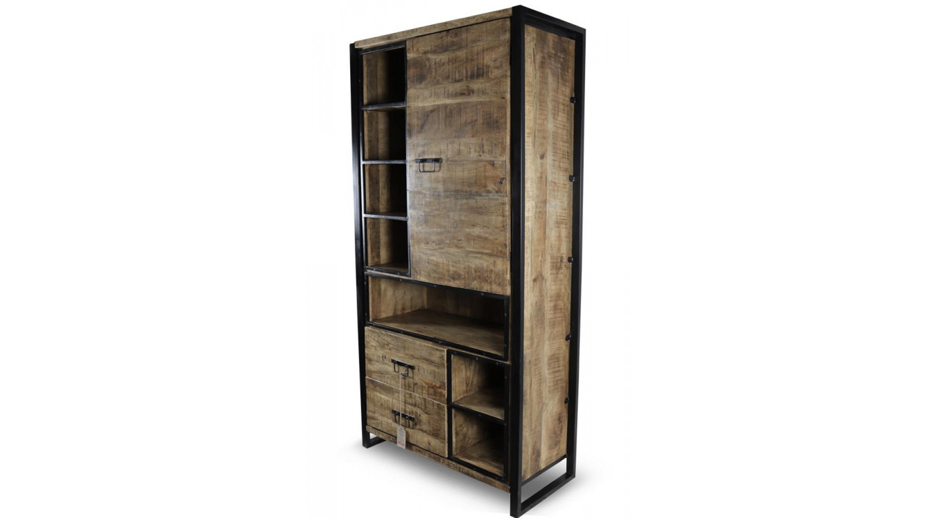 Anrichte mit 2 Schubladen Holz Braun 100x44x200,5cm