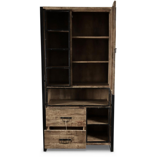 Anrichte mit 2 Schubladen Holz Braun 100x44x200,5cm