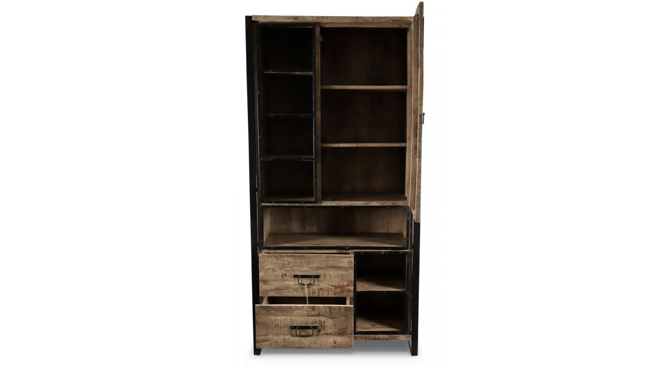 Anrichte mit 2 Schubladen Holz Braun 100x44x200,5cm