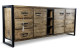 Truhe 3 Schubladen Holz Braun 200x45x81cm