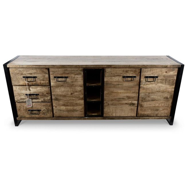 Truhe 3 Schubladen Holz Braun 200x45x81cm