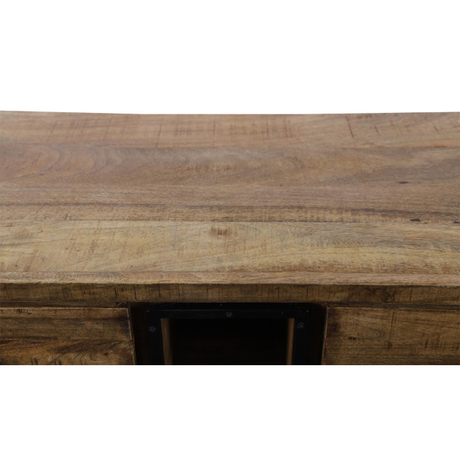 Bahut 3 Tiroirs Bois Marron 200x45x81cm