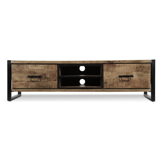 TV-Möbel mit 2 Schubladen Holz Braun 159x45x45,5cm