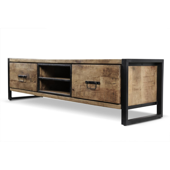 TV-Möbel mit 2 Schubladen Holz Braun 159x45x45,5cm