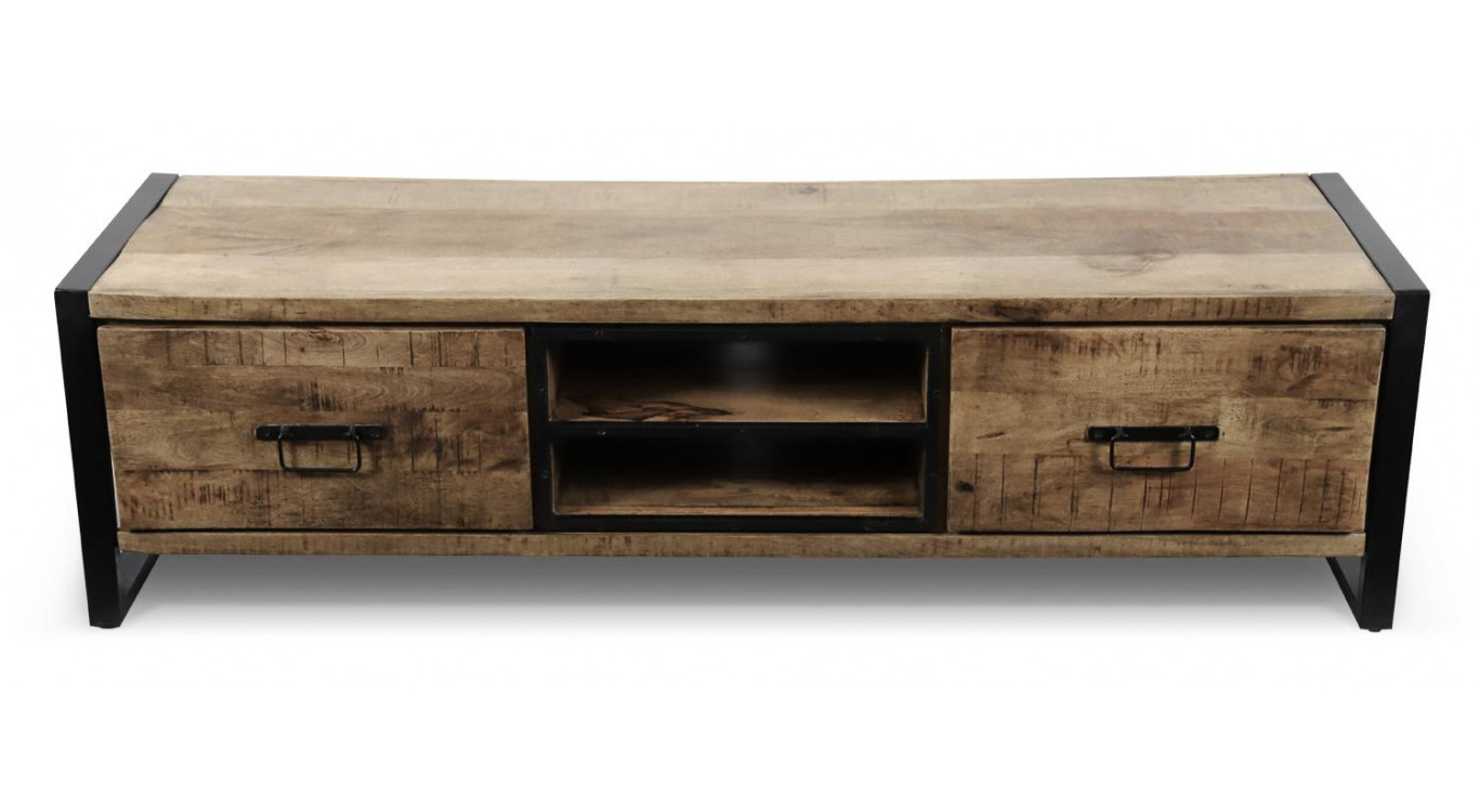 TV-Möbel mit 2 Schubladen Holz Braun 159x45x45,5cm
