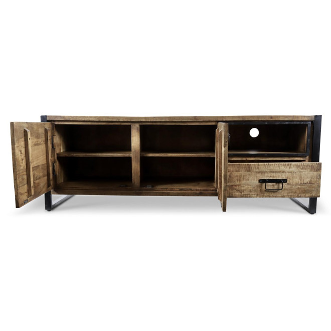 Meuble TV 1 Tiroir Bois Marron 170x45x60cm