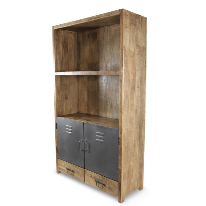 Buffet 2 Tiroirs Bois Marron 110x40x190cm