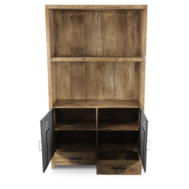 Buffet 2 Tiroirs Bois Marron 110x40x190cm