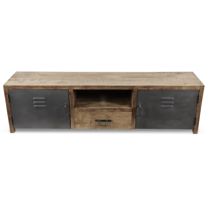 Meuble TV 1 Tiroir Bois Marron 180x40x50cm