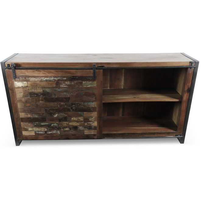 Truhe 6 Schubladen Holz Braun 180x40x91cm