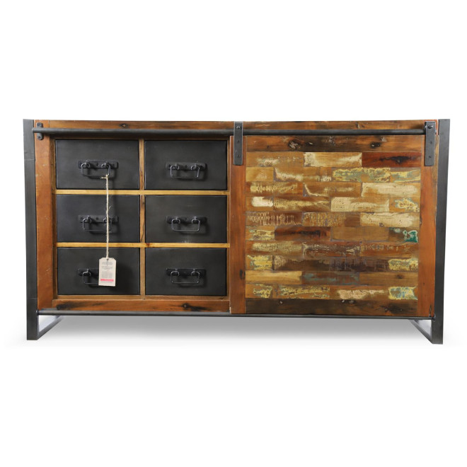 Kommode mit 6 Schubladen Holz Braun 150x40x81cm