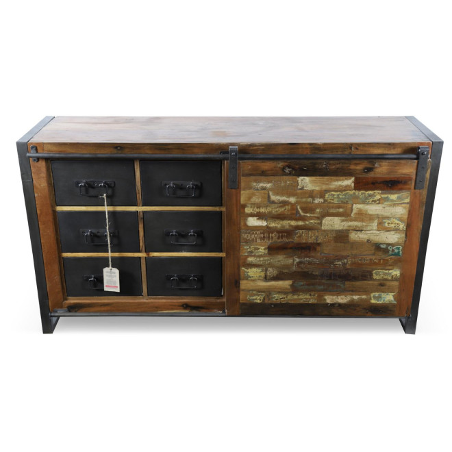 Kommode mit 6 Schubladen Holz Braun 150x40x81cm