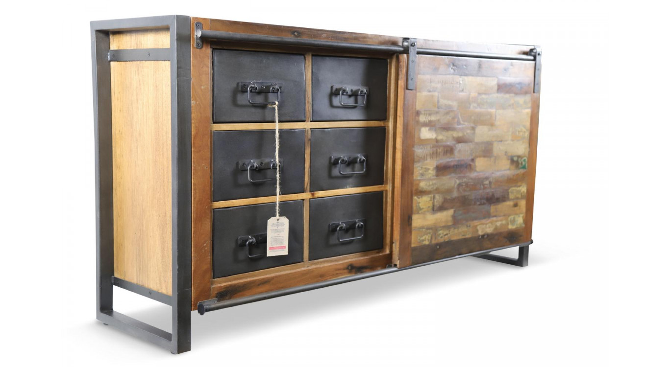 Kommode mit 6 Schubladen Holz Braun 150x40x81cm
