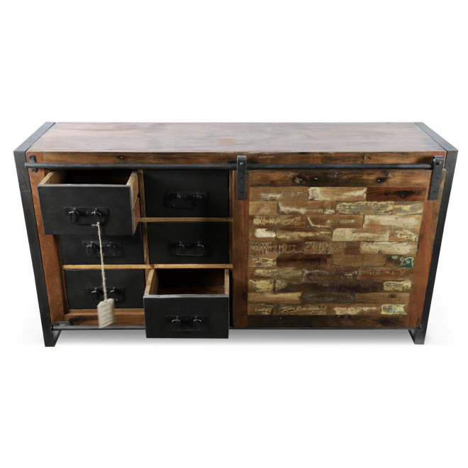 Kommode mit 6 Schubladen Holz Braun 150x40x81cm