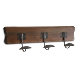 Kleiderhaken Garderobe Holz 3 Haken 50x9x14cm