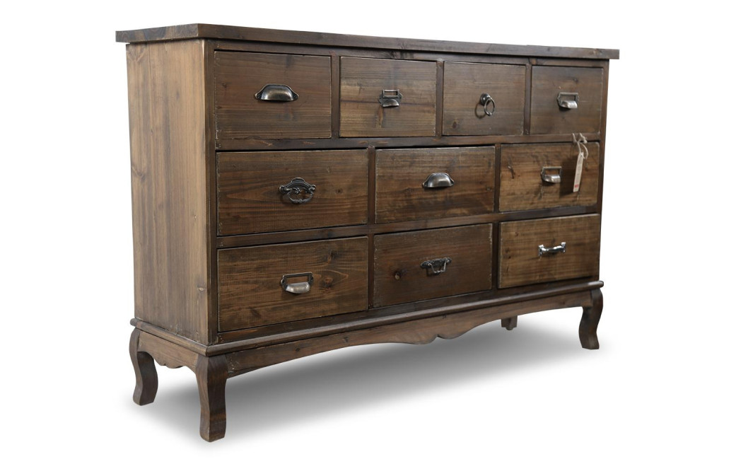 Kommode Grainetier 10 Schubladen Holz 125x35x80cm