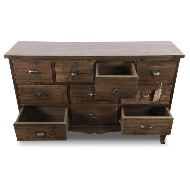 Kommode Grainetier 10 Schubladen Holz 125x35x80cm
