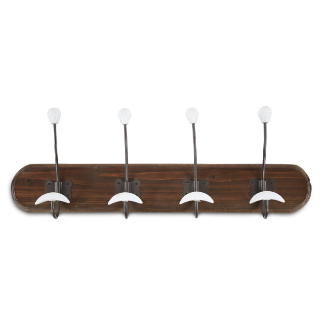 Garderobenhaken Holz 8 Haken 60x9x21cm
