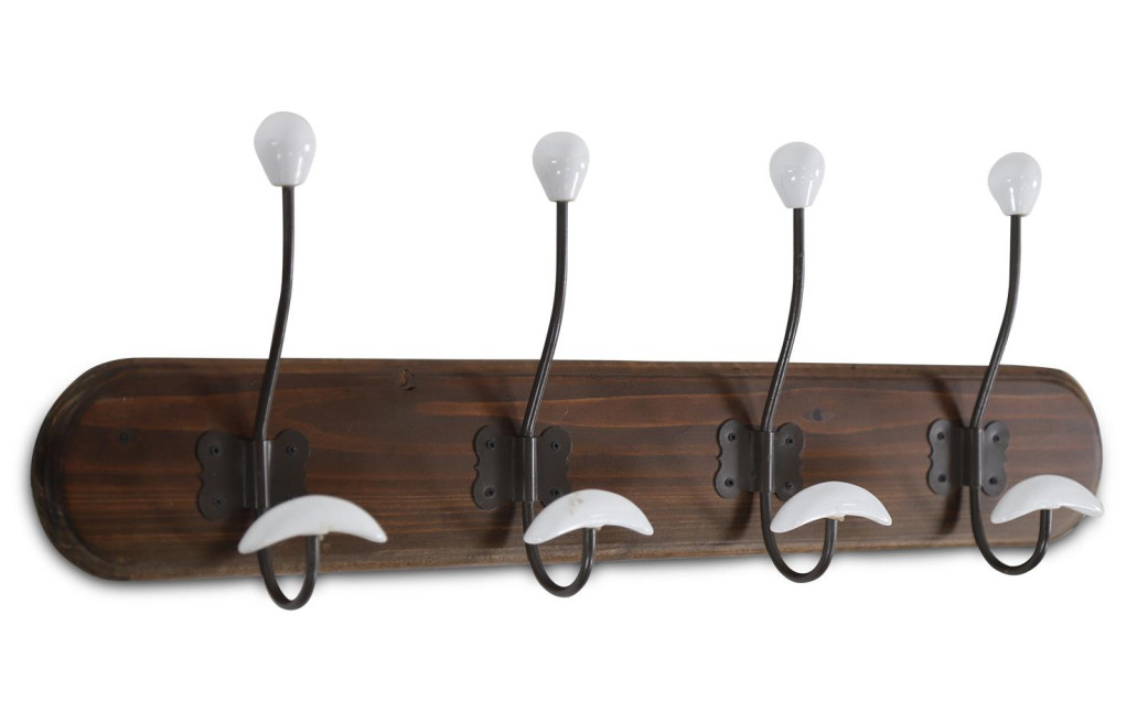 Garderobenhaken Holz 8 Haken 60x9x21cm